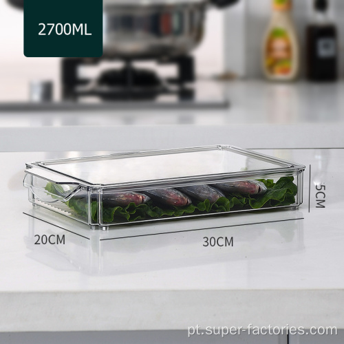 Caixa de armazenamento de alimentos empilhável de plástico para cozinha